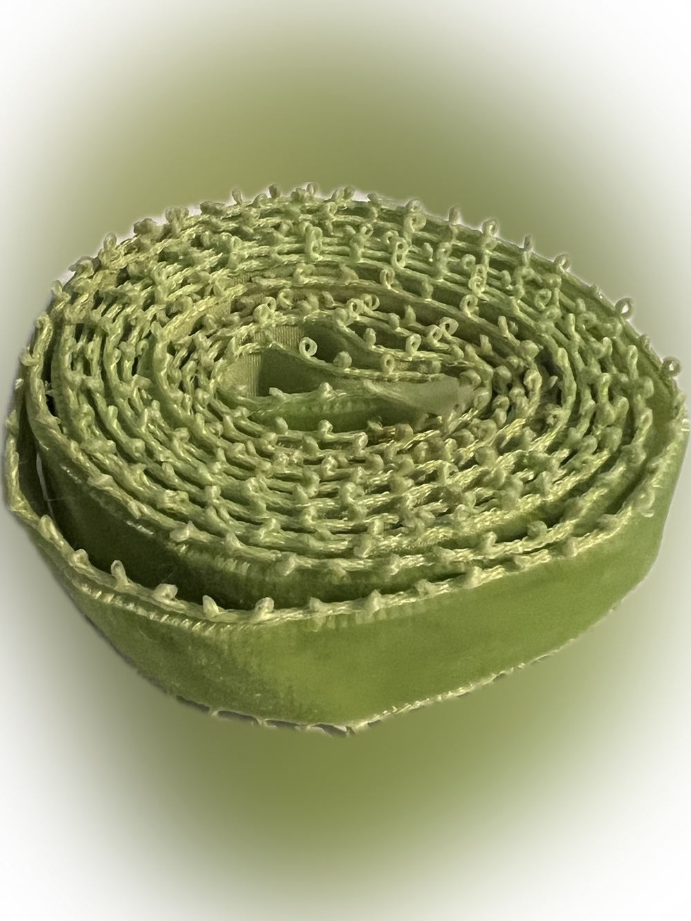 Vintage Green Picot Loop Trim Edges Velvet Ribbon Art Craft Sewing